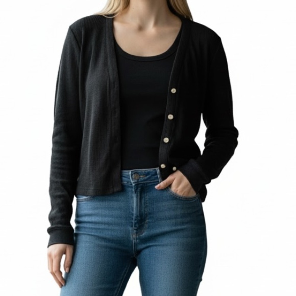 OGL cotton blend Ribbed Cardigan Small